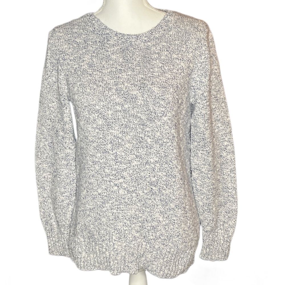 L.L. Bean Women's Marled Gray Scoop Neck Sweater